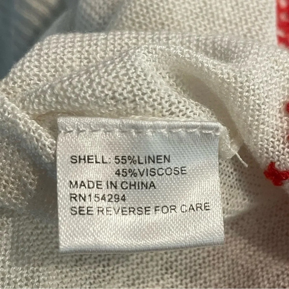 CENTRAL PARK WEST Linen Blend Cross Stitch Top Large - Picture 7 of 9